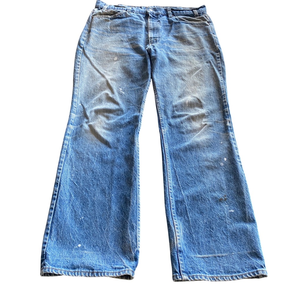 Vintage Levis 517 Orange Tab Jeans 38x32 Made in USA Blue Bootcut 20517-0217